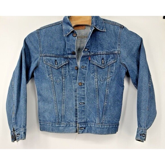 VTG Levis Denim Trucker Jacket Men’s Made In USA Large red  Tab size 38 paper - Picture 1 of 11